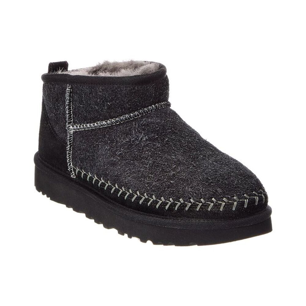 Ugg W Classic Ultra Mini Biarritz Suede Bootie, Black